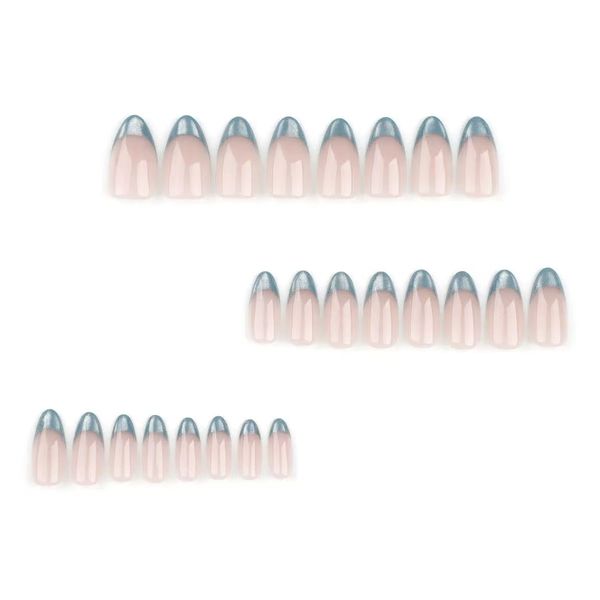 Almond Soft Green Fake Nails Press Salon Grade Natural Fit False Nail
