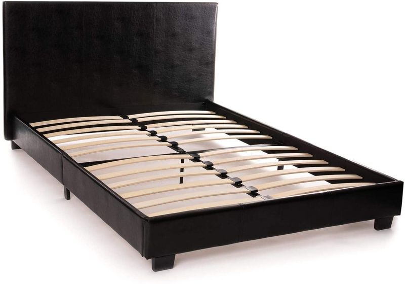 Sleigh Bed Frame Black Double