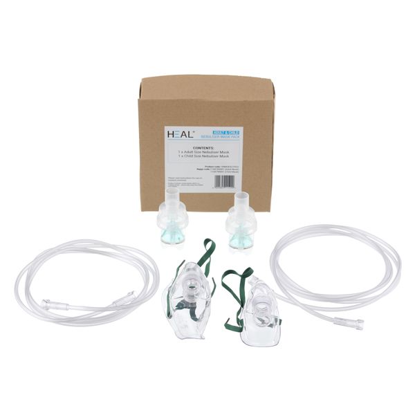 Heal Nebuliser Mask - Combination Pack (1x Adult; 1x Child)