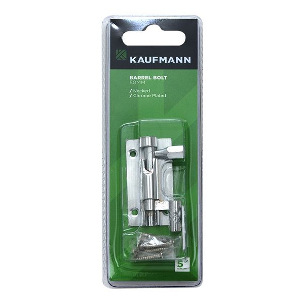 Kaufmann Barrel Bolt 50Mm Chrome Plated Necked