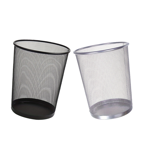 2 Pieces Metal Wire Mesh Round Waste Bin Household Wastebasket