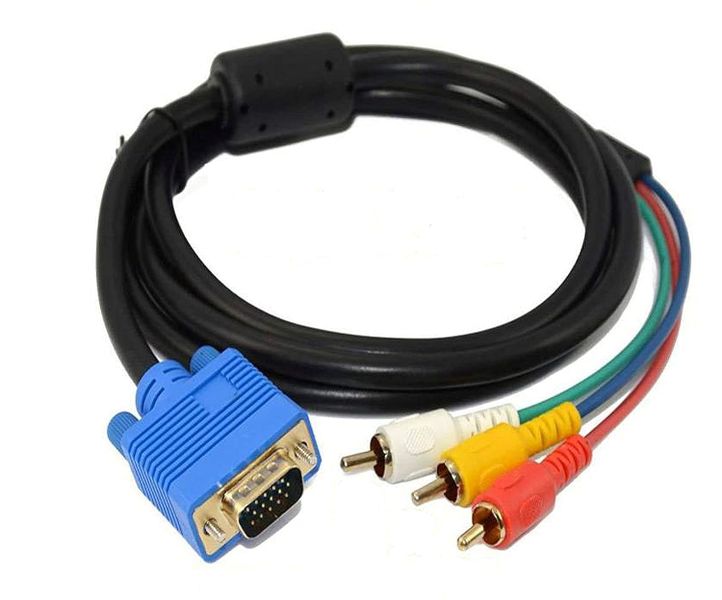 VGA to RCA Cable, VGA Male Plug 15 Pin to RCA Audio AV Cable Adapter - 1.5m