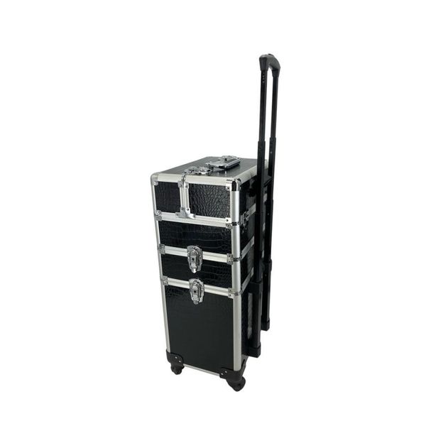 Carry Case on Wheels - 2 Part - Adjustable Internal Compartments (Croc)