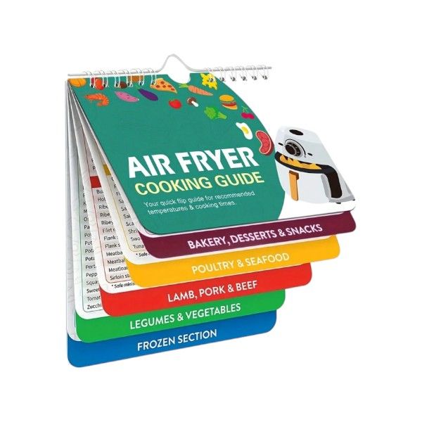 1 Piece - Magnetic Air Fryer Cooking Guide Book - Multicolor