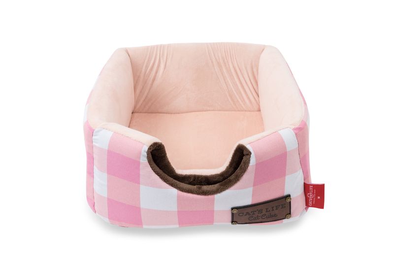 Cat's Life Cat Cube Checkered Pink