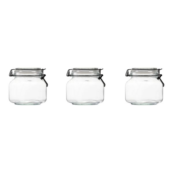 Cannister Glass Lid Hermetic 12.5x12cm - 3 Piece