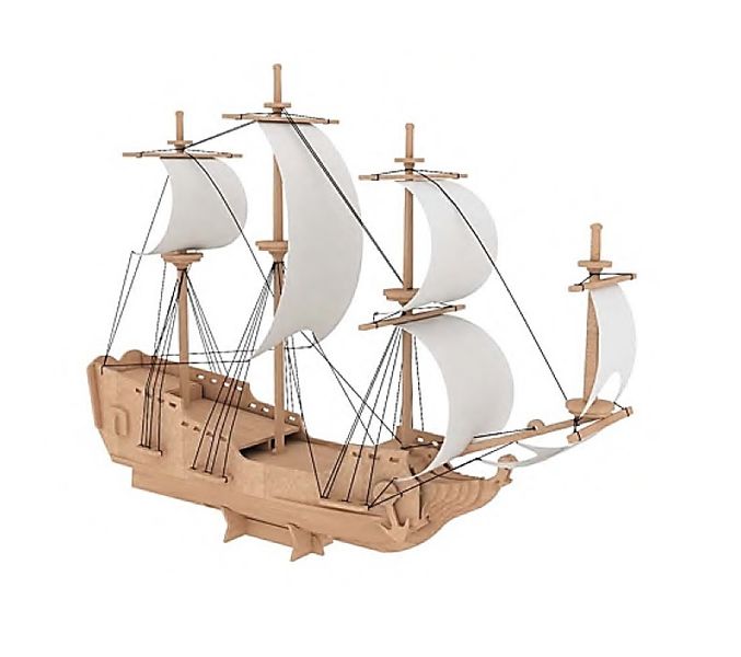 Pirate Ship Boat Ship 3D Puzzle Wooden 3D Model Everything Laser DIY Kit