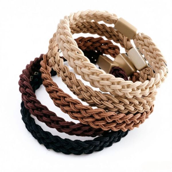 5-Piece Braided Hair Ties Elastic No Damage Ponytail Holders