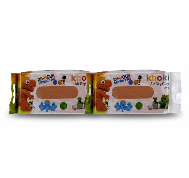 Khoki Air Dry Clay 250g Terracotta for Sculpting and Crafting - 2 Pack