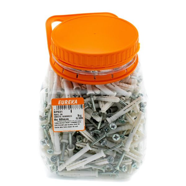 EUREKA Nail-In Anchor White Rimmed 8 x 60mm Q:500 BP631