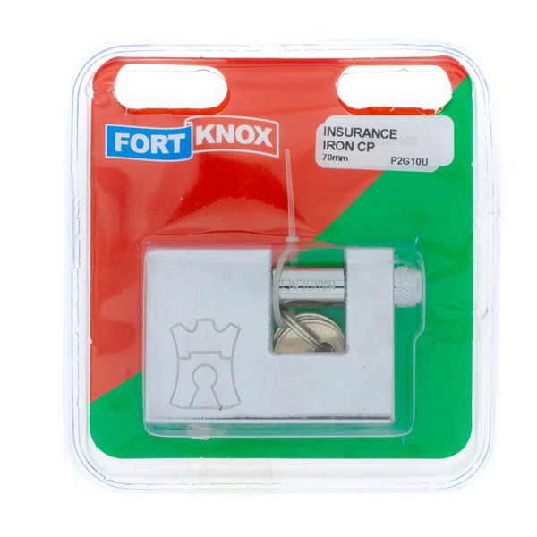 FORT KNOX Insurance Padlock Iron Chrome Plated 70mm Q:1 P2G10U