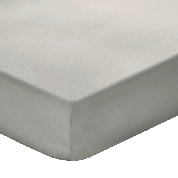 200 Thread Count Cotton Fitted Sheet Light Grey
