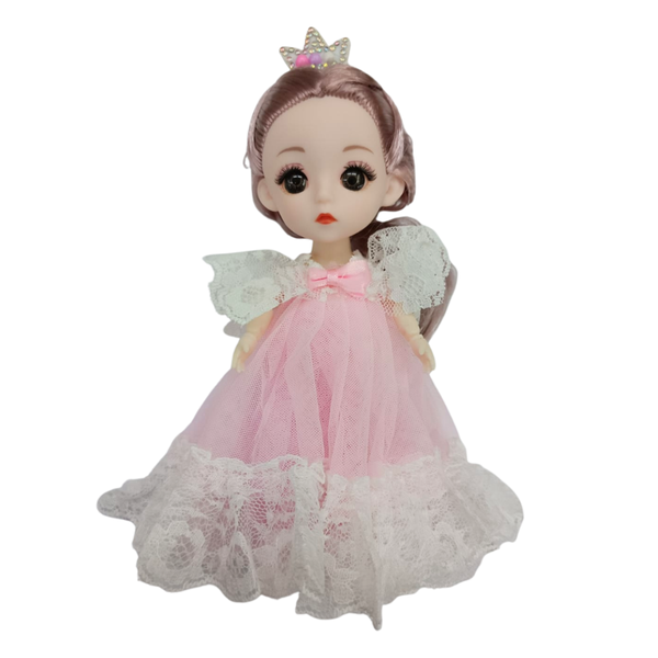 Elegant Doll in Lace Trim Dress