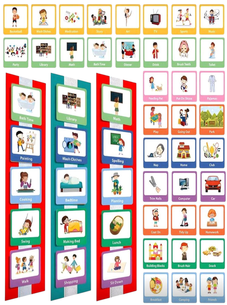 Autism &amp; ADHD-Friendly Visual Schedule Cards - 60 Pieces for Daily Routines