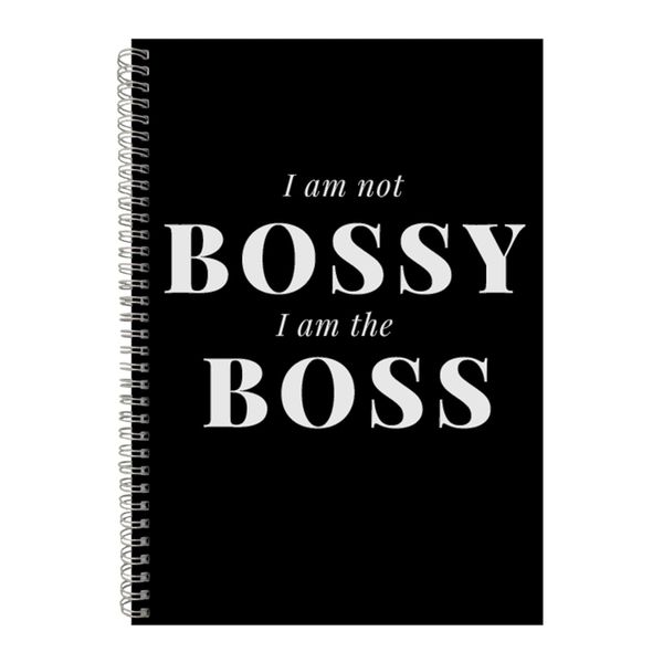 Boss A4 Notebook Spiral Lined Motivational Sayings Graphic Notepad Gift 224