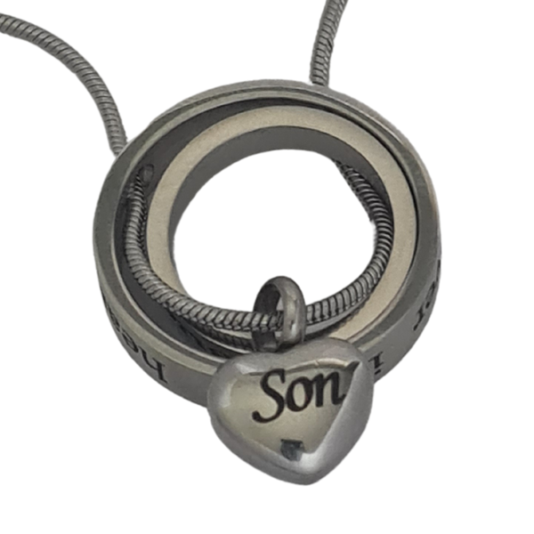 Son Memory Pendant and Chain - Stainless Steel Cremation Jewellery