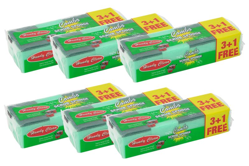 Dishwash Sponge 4 Piece - 6 Pack