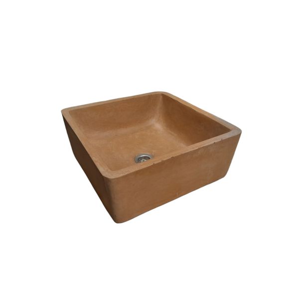 Mermaid's Pond Bespoke Burnt Orange Concrete Basin/Sink 39x39x16cm