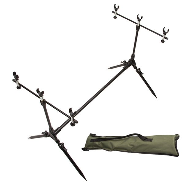 Adjustable Retractable Carp Fishing 3-Rod Pod Fishing Stand Holder With Bag