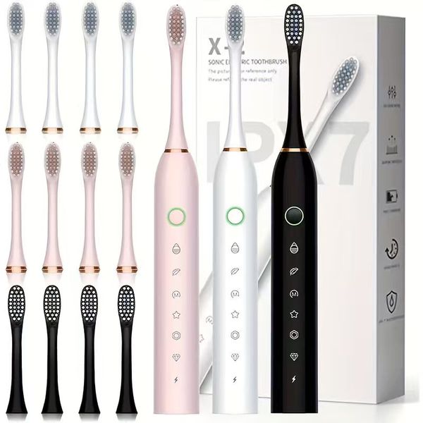 3-Pack Electric Whitening Toothbrushes with 12 Replacement Heads
