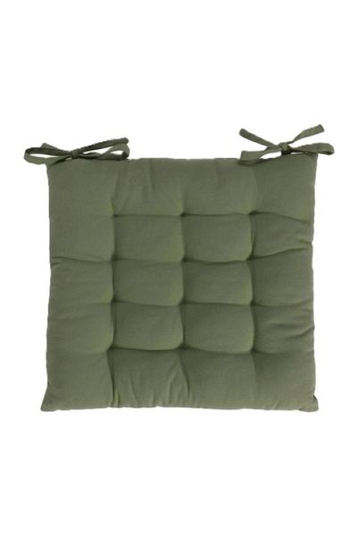 Plain Cotton Chair Pad, 40x40cm Pack Of 2