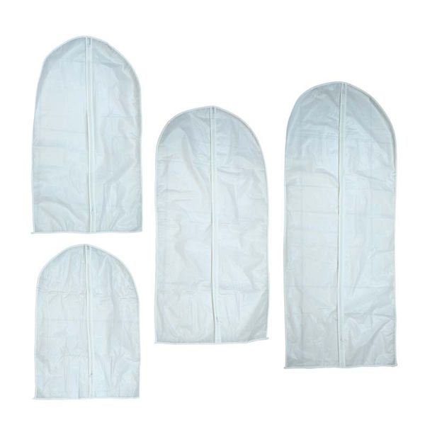 Pack Of 4 Frosted Chic Hanging Travel Garment Bags/Suit Bags