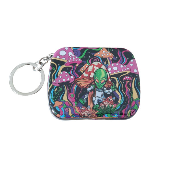Key Chain Storage Tin-Box (Alien Design)