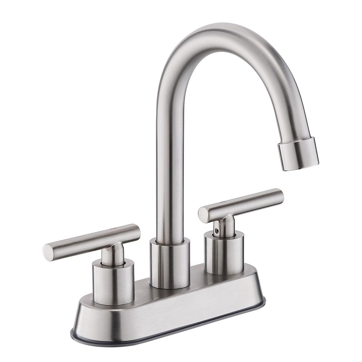 Brushed Nickel Bathroom Sink Faucet, 4-Inch Centerset Bathroom Faucet
