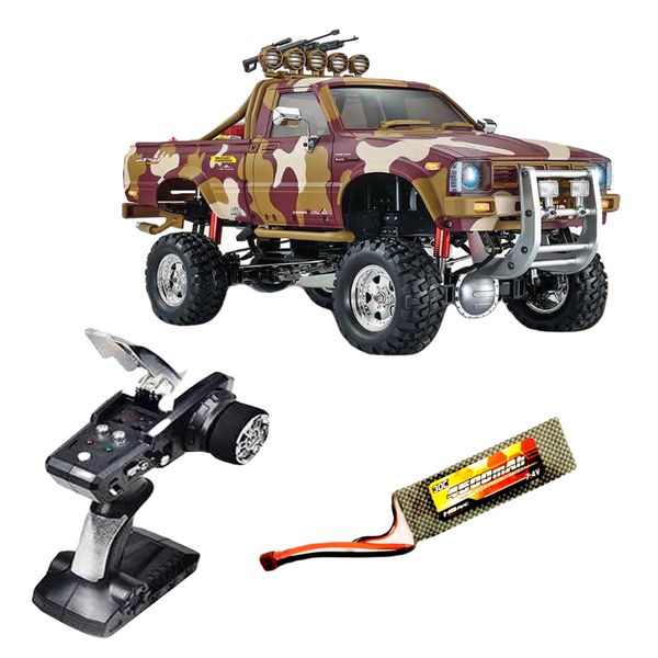 RC Pickup Truck 4x4 Rally 3 Speed-4WD-1:10 Scale &amp; Removable Shell-Military