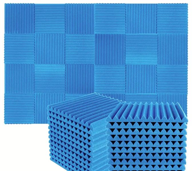 24 Pack Blue Acoustic Foam Soundproofing Wall Panels