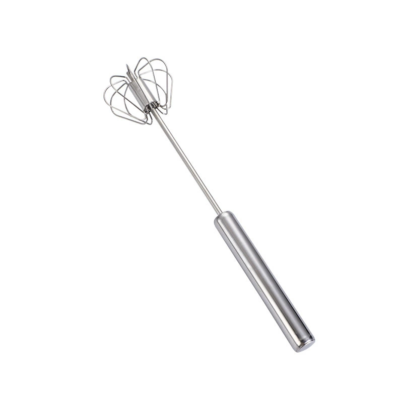 Stainless Steel Semi-automatic Rotary Egg Beater - Kitchen Baking Tool