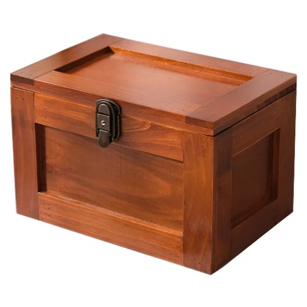 Decor Antique-Style Lockable Vintage Wooden Storage Box - 26.5cm