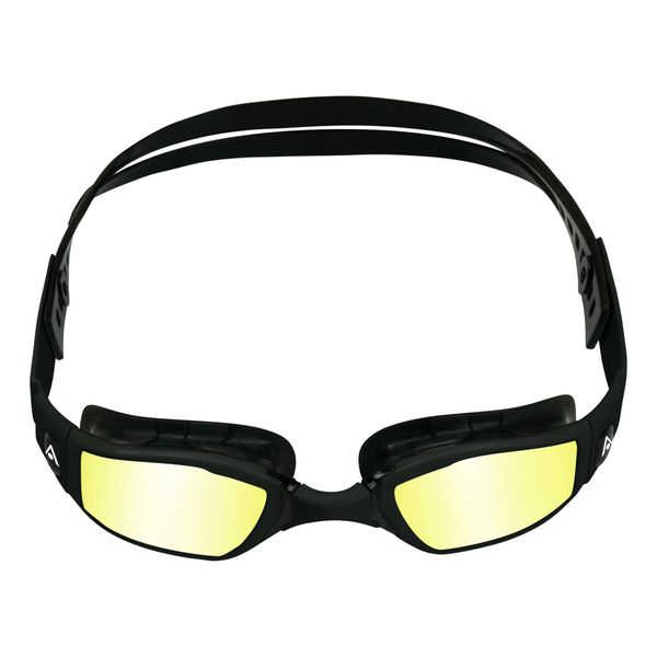 Aquasphere Ninja - Yellow Titanium Mirrored Lens - Blk Swim Racing Goggles
