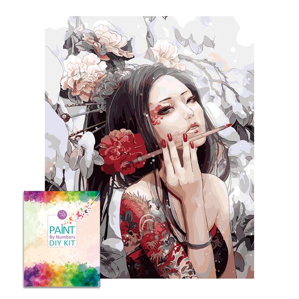 Easy Craft Paint by Number DIY Kit, 50x40cm- Asian Woman