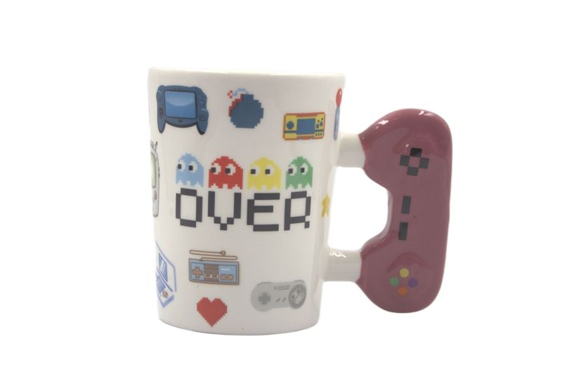 Iconix "Game Over" Tall Retro Gamer Mug with Coloured Game Controller Handle