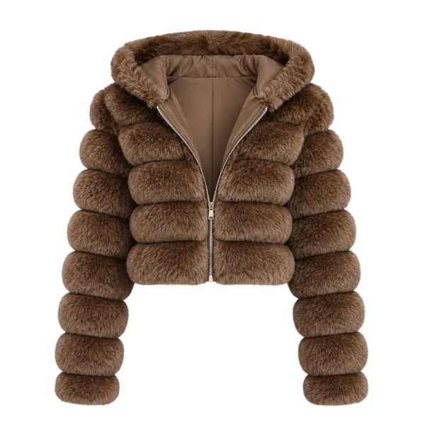 Women Hooded Plush Jacket