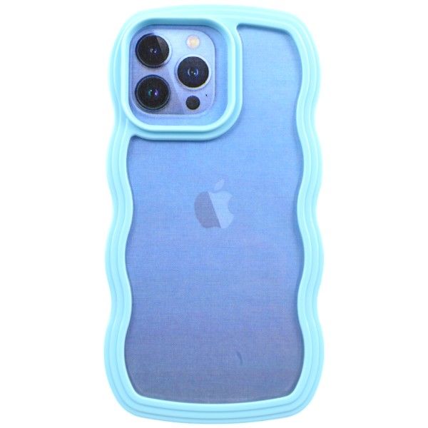Pink Wavy Edge Phone Case for iPhone 13 Pro - Transparent