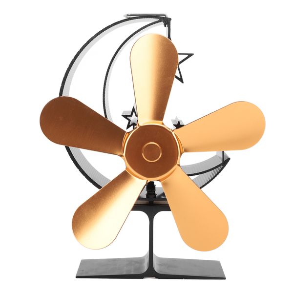 Five Blade Gold Stove Fan Fast Heat Dissipation image