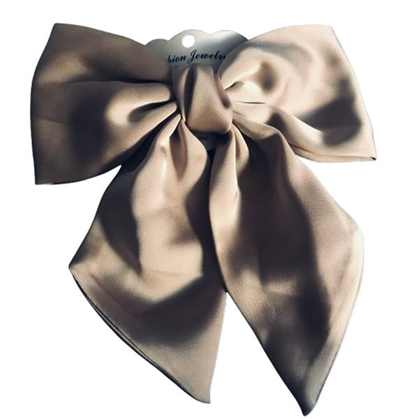 Beige Hair Bow Clip