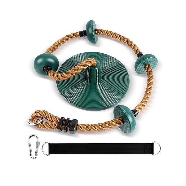 Climbing Rope with Platforms and Disc Swing Seat Set Playground Accessories