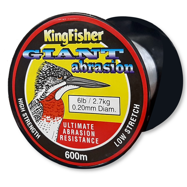 Kingfisher Giant Abrasion Nylon .20MM 2.7KG/6LB Colour Clear 600m Spool