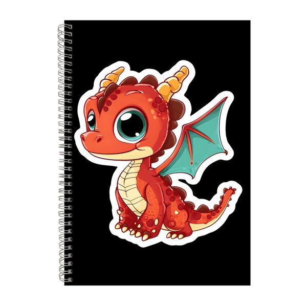 Red 1 A4 Notebook Spiral Lined Trendy Notepad Dr image