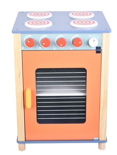 Wooden Toy Kitchen Stove &amp; Oven with Realistic Sounds