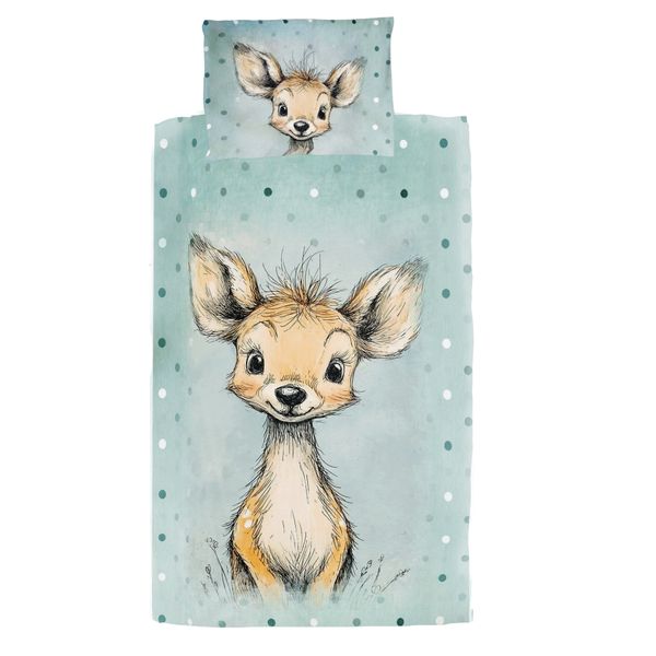 Mint Green Baby Animal Buck Cot Set