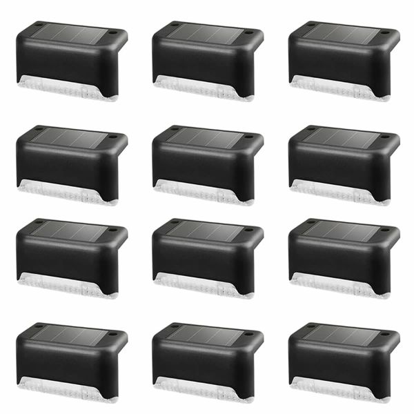 12Pieces Solar Deck Lights, LED Garden Decorative Step Lights, Waterproof