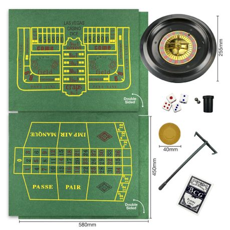 5 in 1 Casino Game Set Roulette, Poker, Black Jack, Craps, Poker