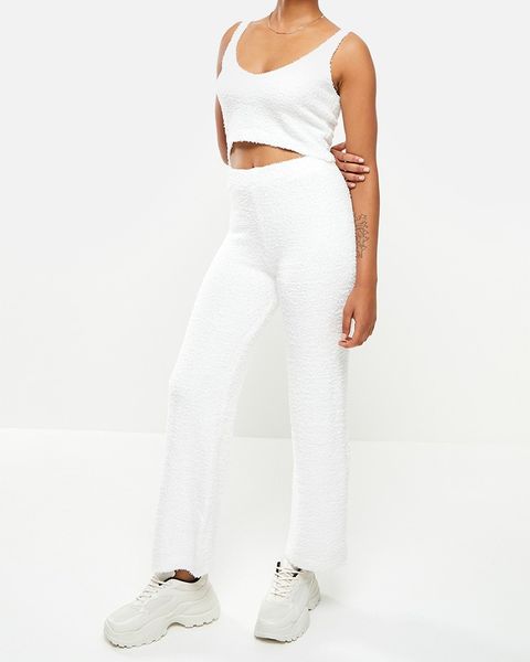 Women's Dailyfriday Knit Crop Top &amp; Pants Set - Ecru