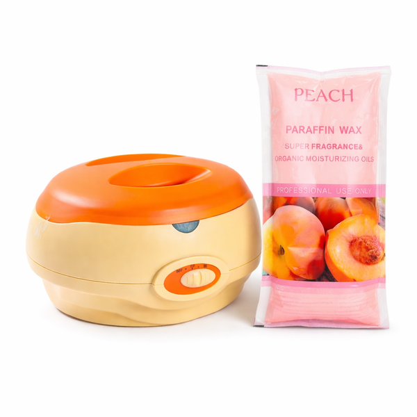Paraffin Wax Warmer Machine + Peach Paraffin Wax Block 453g Hand Foot Spa