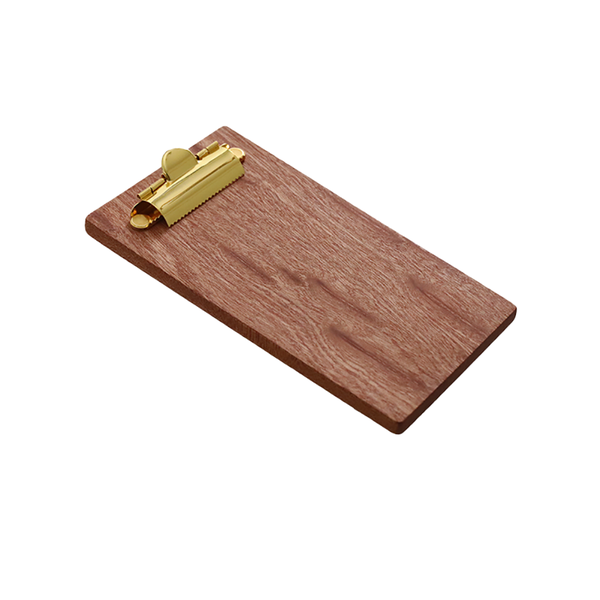 Sapele Mini Clipboard Wood Compact Portable Menu Holder - Brown