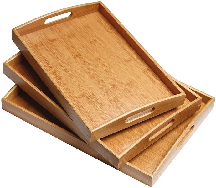 Wood Serving Tray - 3-Pack